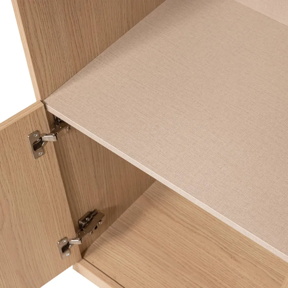 WOOOD Build Smalle Half Open Opbergkast - Eiken Fineer - Naturel, foto 4
