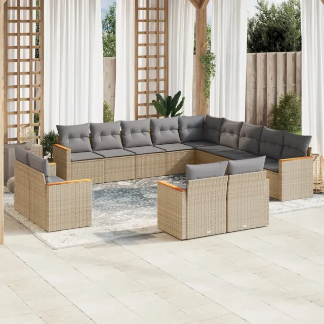 vidaXL Patio Sofa Set 13-zits Gemengd beige, foto 2