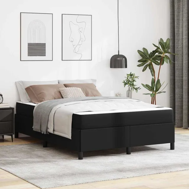 vidaXL Bedframe met matras Zwart 160 x 200 cm Stof