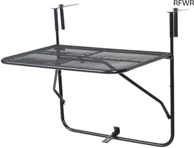 RFWR Balkonhangtafel - Wandklaptafel - Stabiele Klaptafel - Robuust Staal - Zwart - 60 x 40 cm