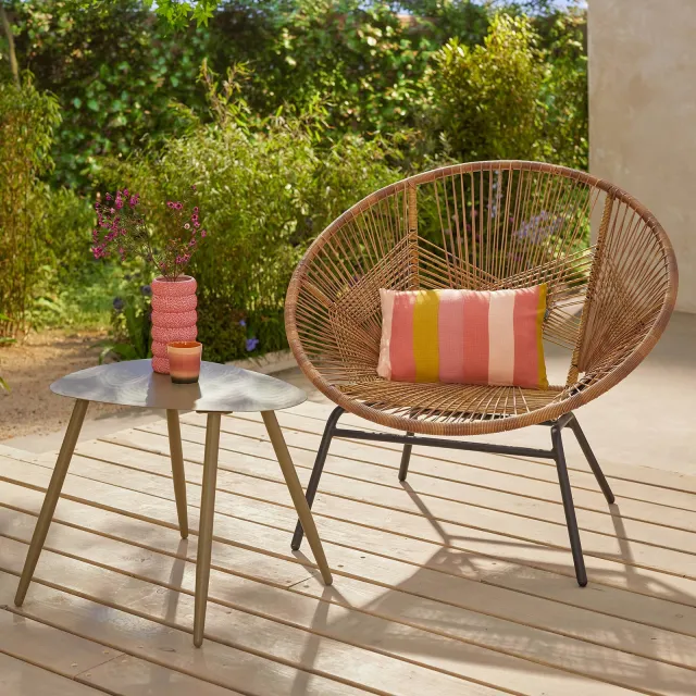 NOUS Garden loungestoel Miami Naturel/zwart
