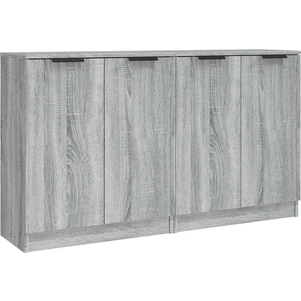 vidaXL Dressoirs 2 st 60x30x70 cm bewerkt hout grijs sonoma eiken, foto 3