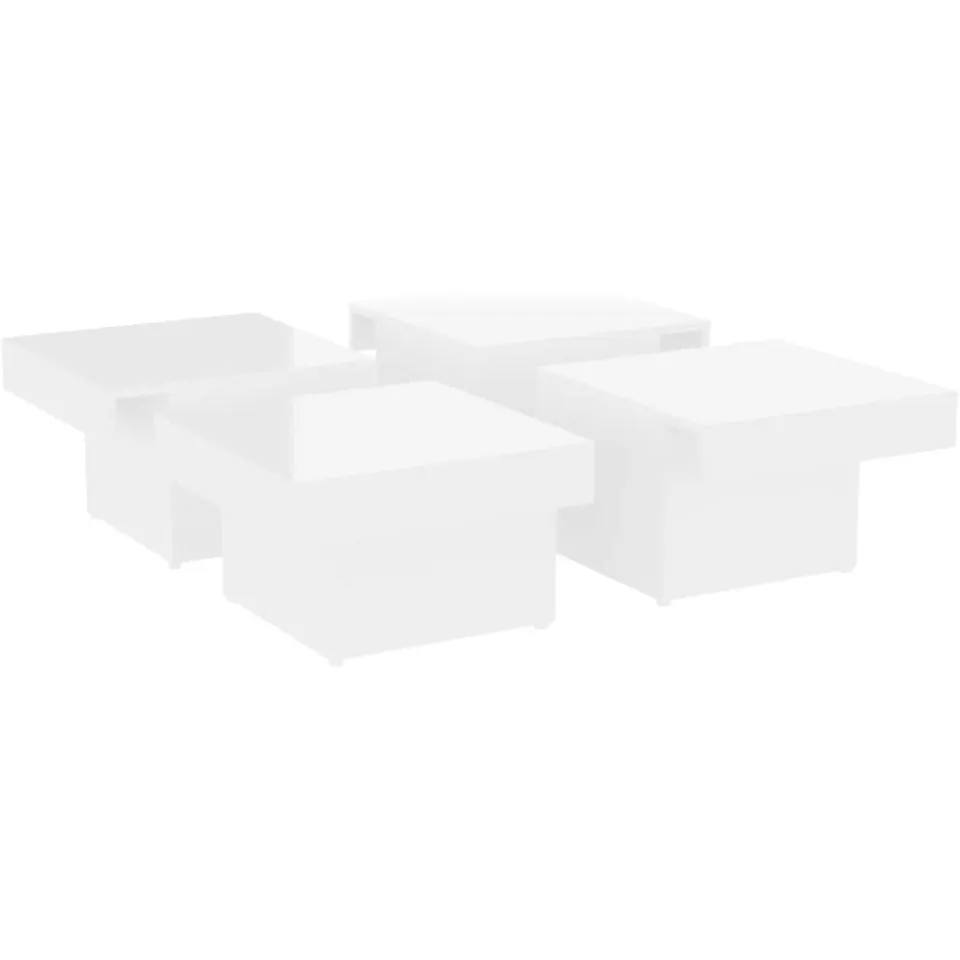 vidaXL Salontafel 90x90x28 cm bewerkt hout hoogglans wit