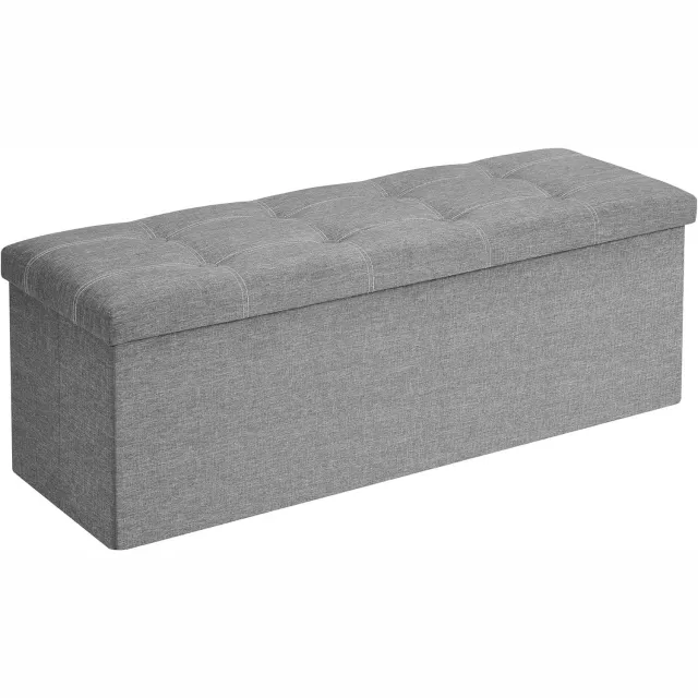 LEOBERT LSF077G05V1 - Opvouwbare opbergbank - Lichtgrijs - 110 cm - 131 liter