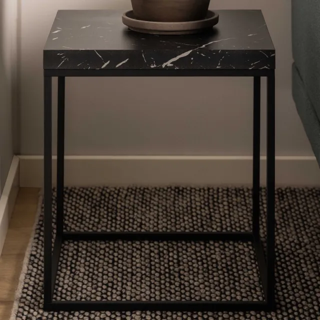 Giga Living Salontafel Calen Marmer Zwart 40x40cm - Giga Living