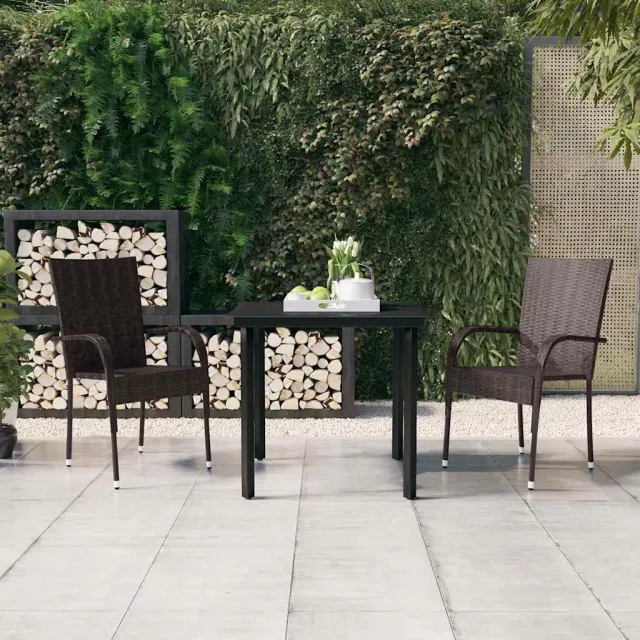 vidaXL 3-delige Tuinset bruin en zwart, foto 2