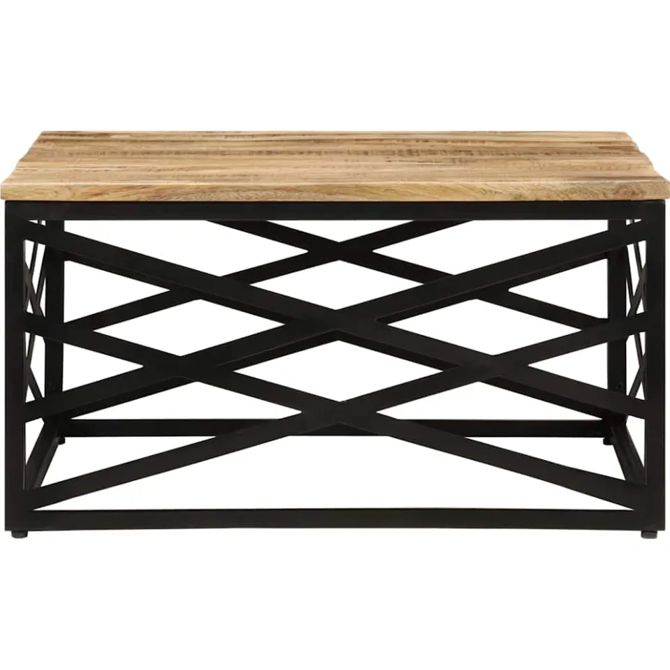 vidaXL Salontafel 68x68x35 cm massief mangohout bruin, foto 2
