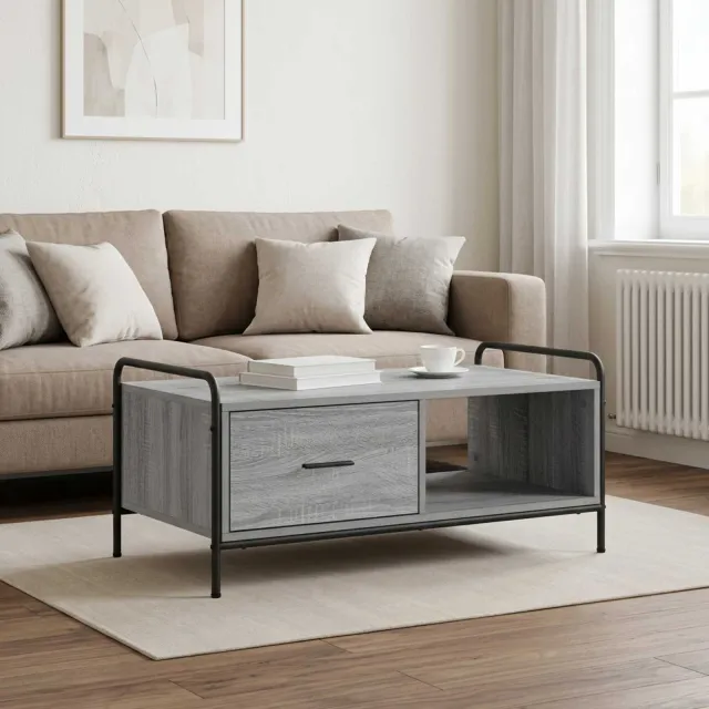 vidaXL Salontafel Grijs Sonoma 90 x 49 x 41 cm Bewerkt hout