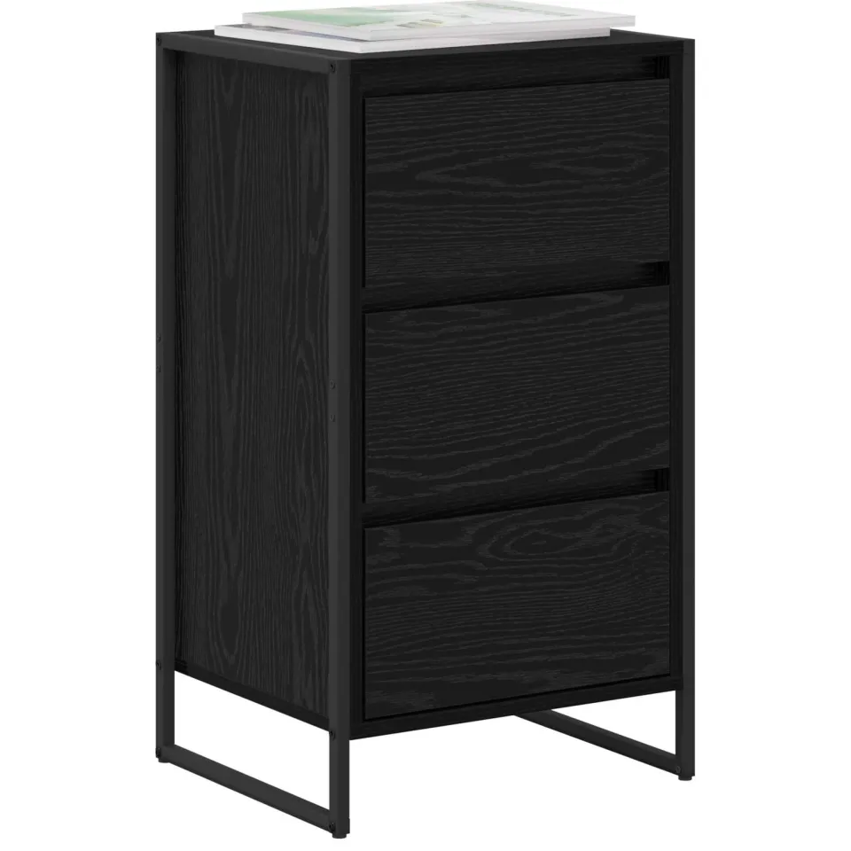 vidaXL Dressoir Zwart Eiken 43 x 36 x 75,5 cm Bewerkt hout