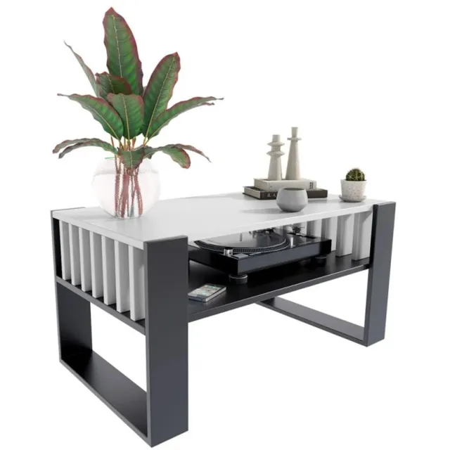 Per La Vita IGA - Salontafel - Wit/Zwart - 100 x 53,6 cm - Met Opbergplank Wit;Zwart
