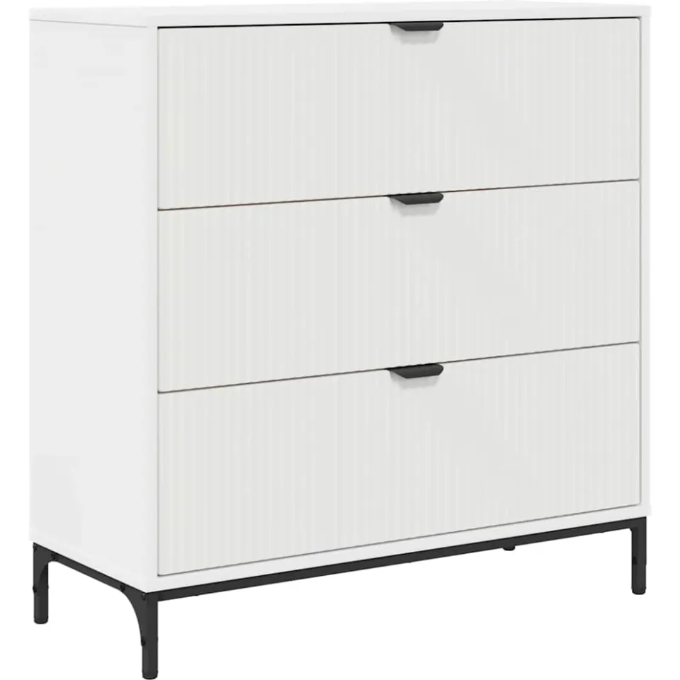 vidaXL Dressoir Wit 79,5 x 33 x 82 cm Bewerkt hout, foto 3