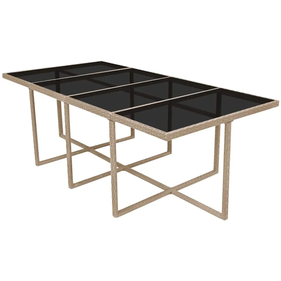 vidaXL 13-delige Tuinset met kussens poly rattan beige, foto 4