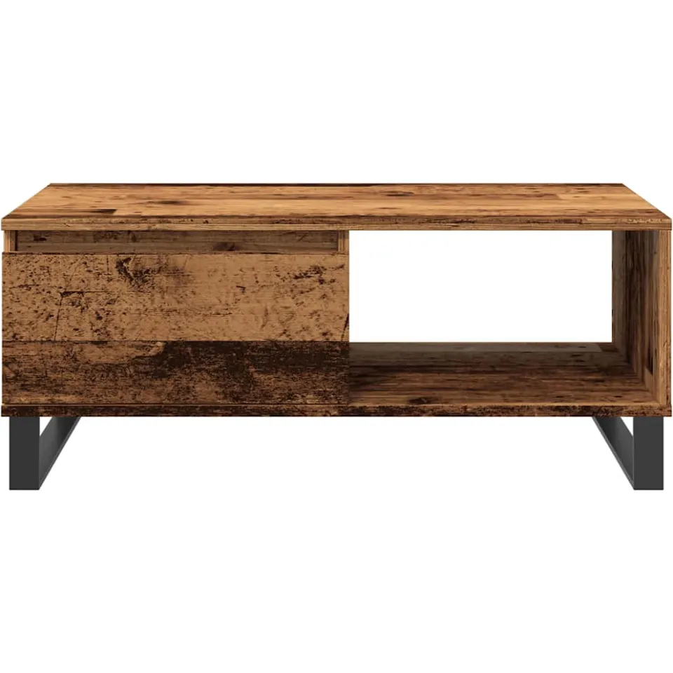 vidaXL Salontafel 90x50x36,5 cm bewerkt hout oud houtkleurig bruin, foto 3