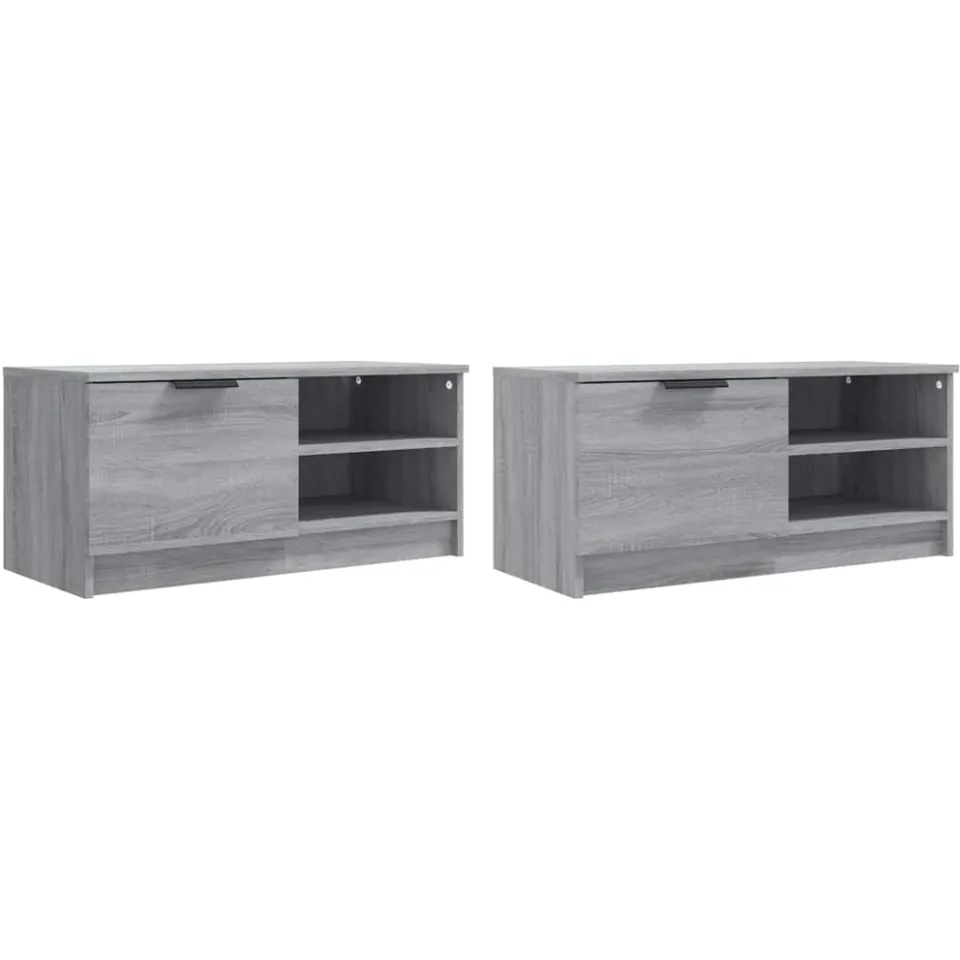 vidaXL Tv-meubelen 2 st 80x35x36,5 cm bewerkt hout grijs sonoma eiken, foto 4