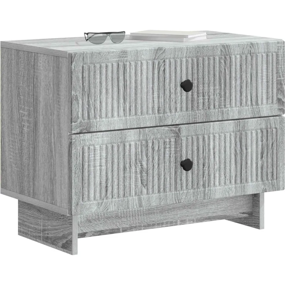 vidaXL Nachtkastje Grijs sonoma 62 x 34,5 x 47,5 cm Bewerkt hout