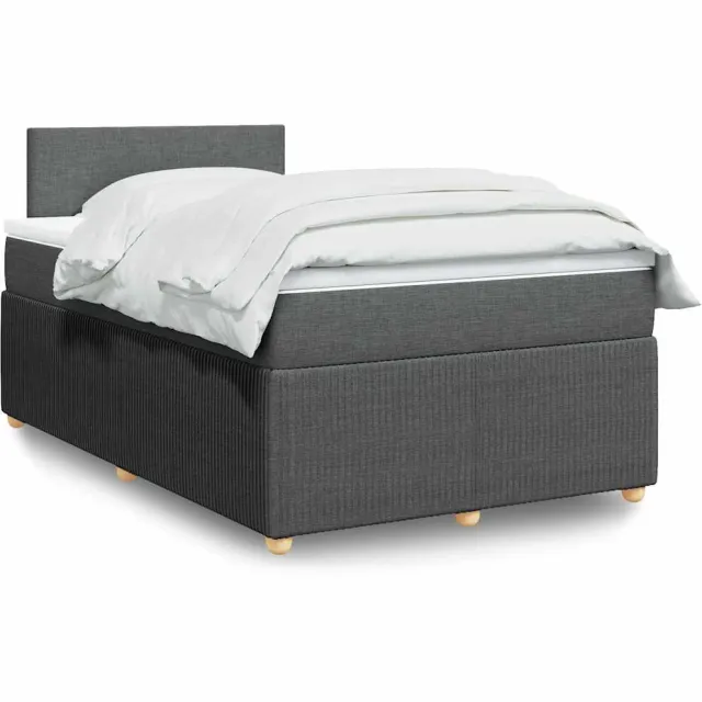 vidaXL Boxspring met matras stof donkergrijs 120x190 cm grijs
