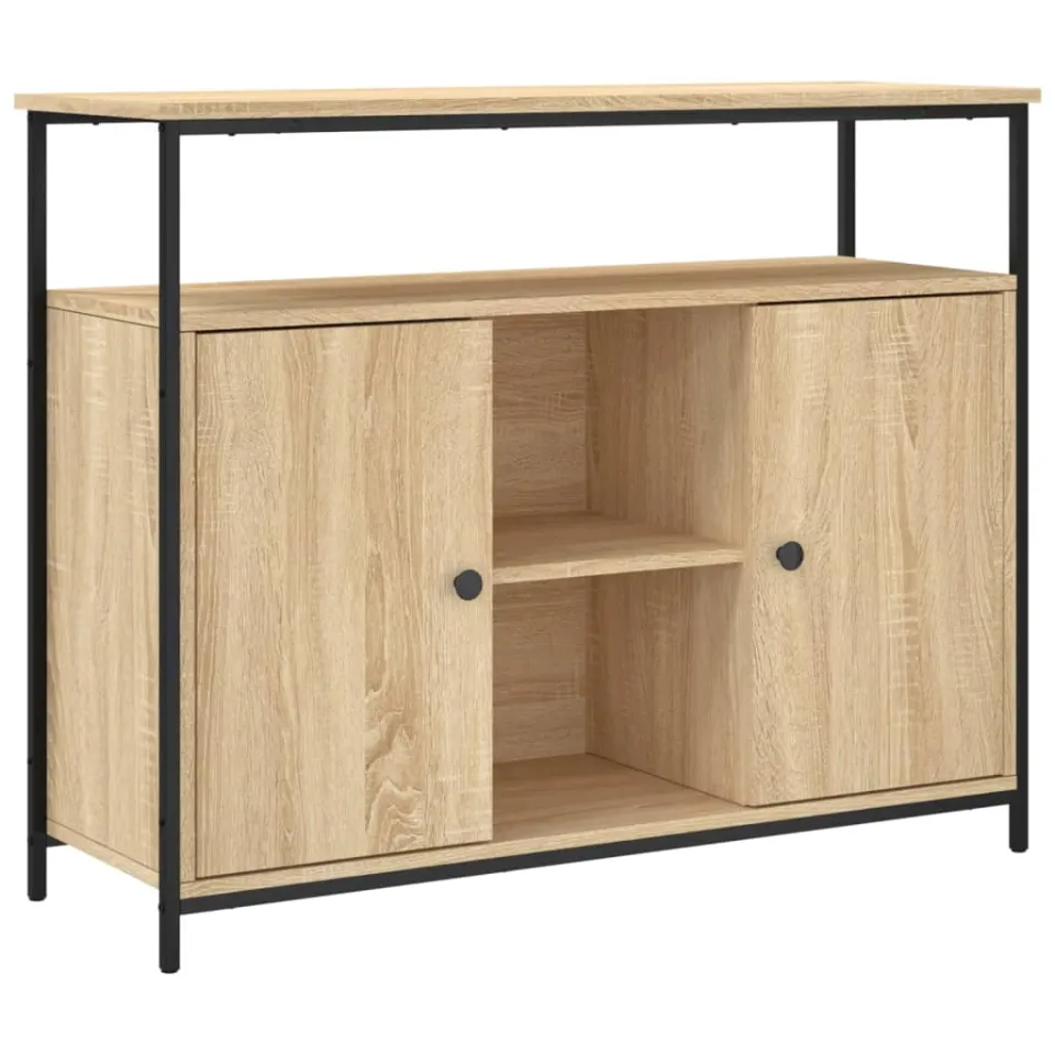 vidaXL Dressoir Sonoma Eiken 100x35x80 cm Bewerkt Hout, foto 3