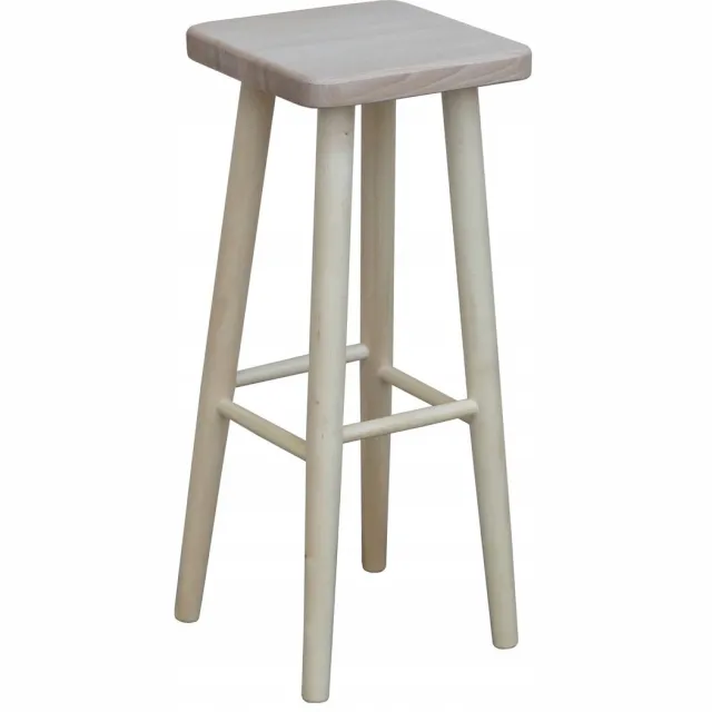 Metdrew Houten Bar Kruk 73cm - Massief Beuken, Naturel Afwerking