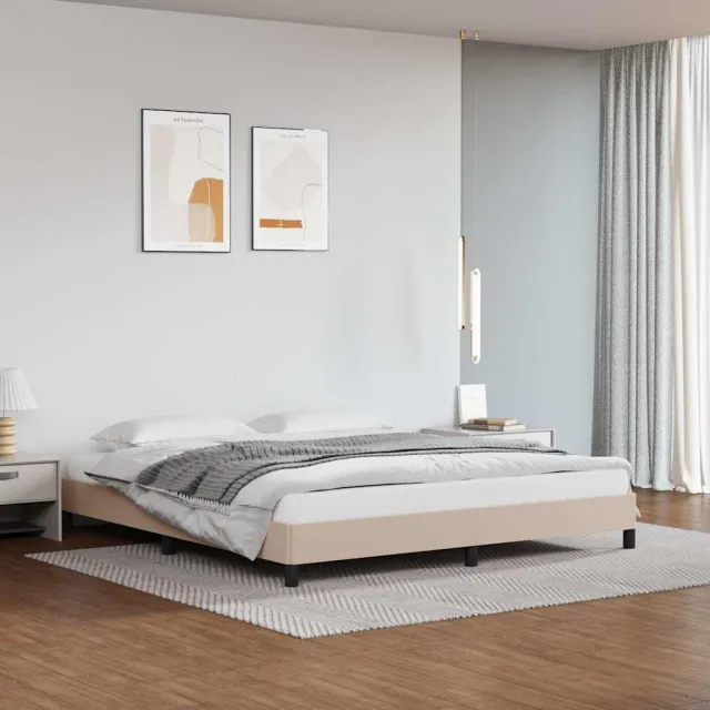 vidaXL Bedframe kunstleer cappuccinokleurig 160x200 cm Bruin