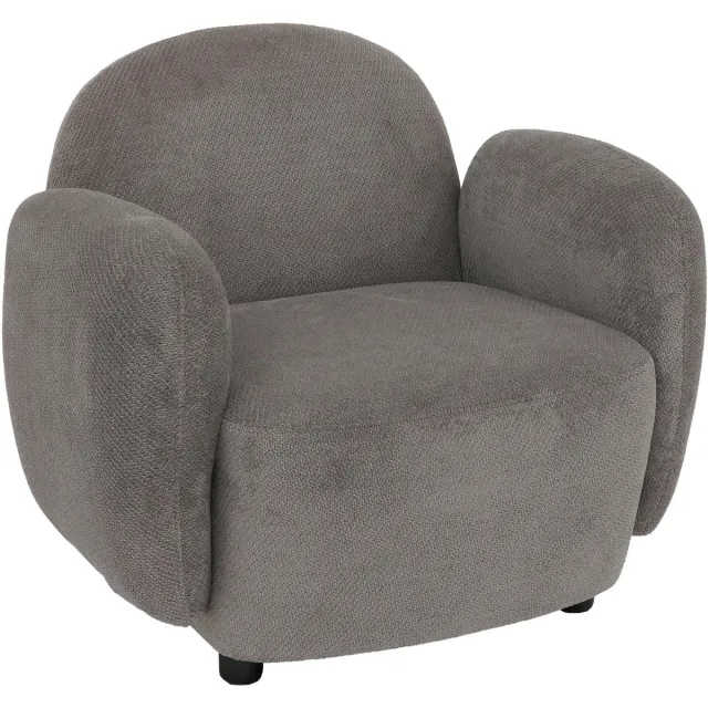 Fauteuil MCW-P33, lounge-/relax-/cocktailfauteuil, gestoffeerde fauteuil, stof/textiel chenille (330 g/m²) ~ lichtgrijs