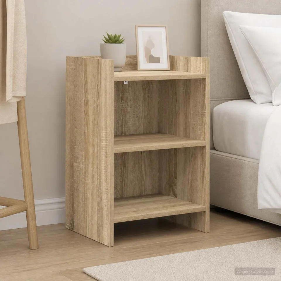 vidaXL Nachtkastjes Sonoma Eiken 40 x 30 x 60 cm Bewerkt hout, foto 4