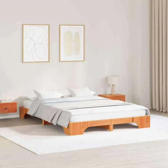 vidaXL Bedframe Wasbruin 160 x 200 cm Massief grenenhout