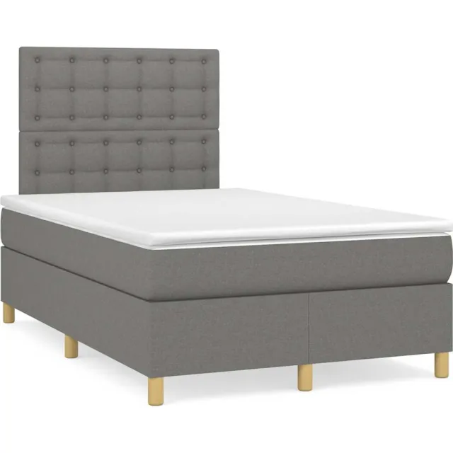vidaXL Boxspring met matras stof donkergrijs 120x190 cm grijs