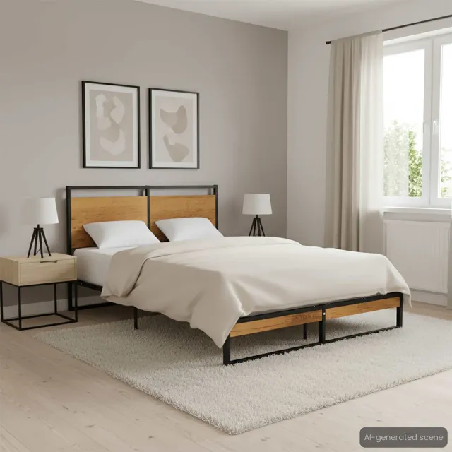 vidaXL Bedframe metaal 120x200 cm Zwart