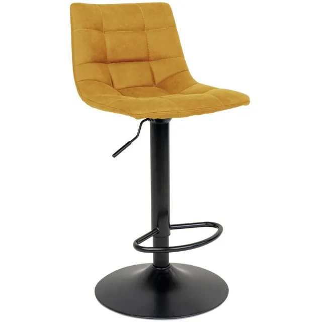 House Nordic Barstoel Mosterd - 43x43x88-108cm - Retro/Vintage - Gewicht 6kg - Set van 2