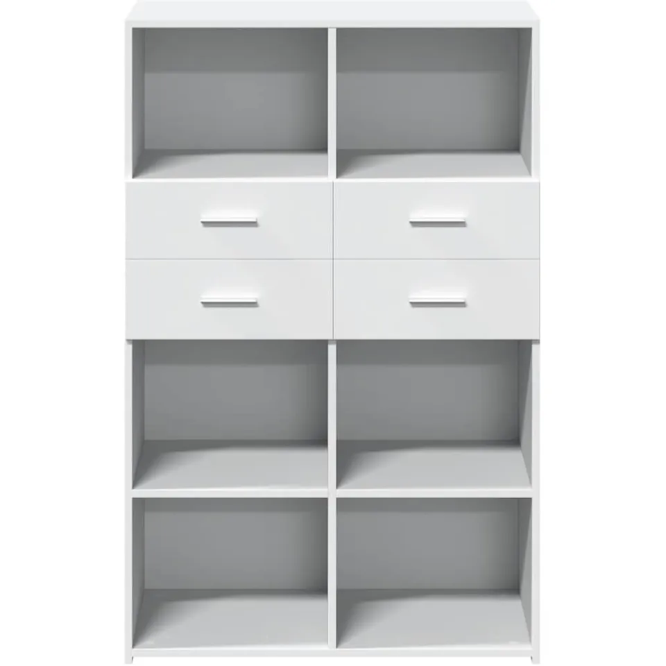 vidaXL Hoge kast 80x42,5x124 cm bewerkt hout wit