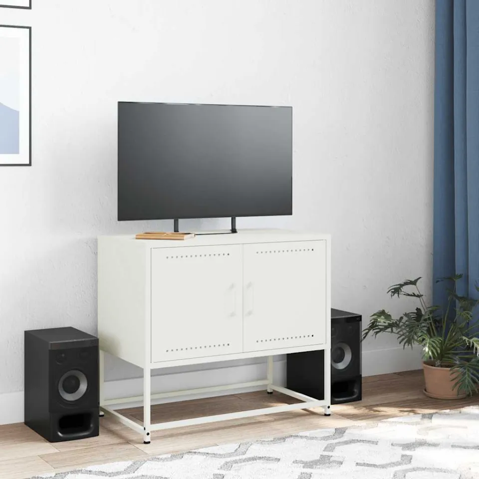 vidaXL Tv-meubel 68,5x39x60,5 cm staal wit, foto 3