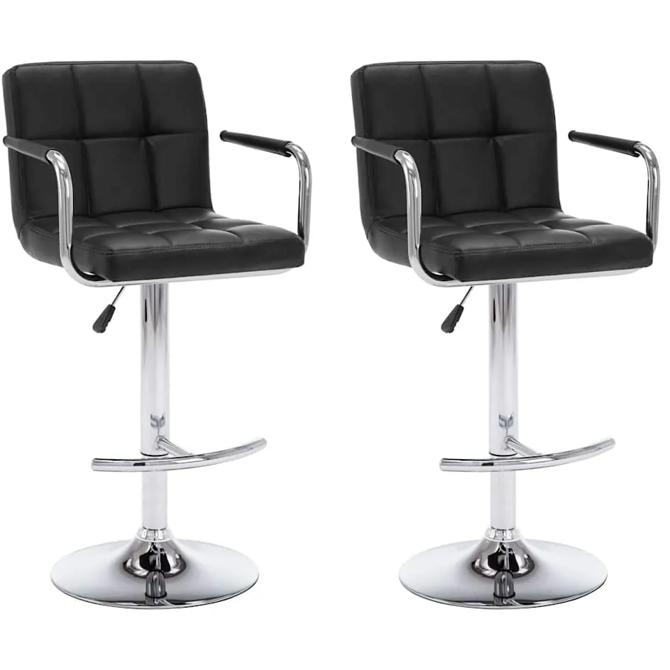 vidaXL Barstoelen 2 st kunstleer zwart, foto 3