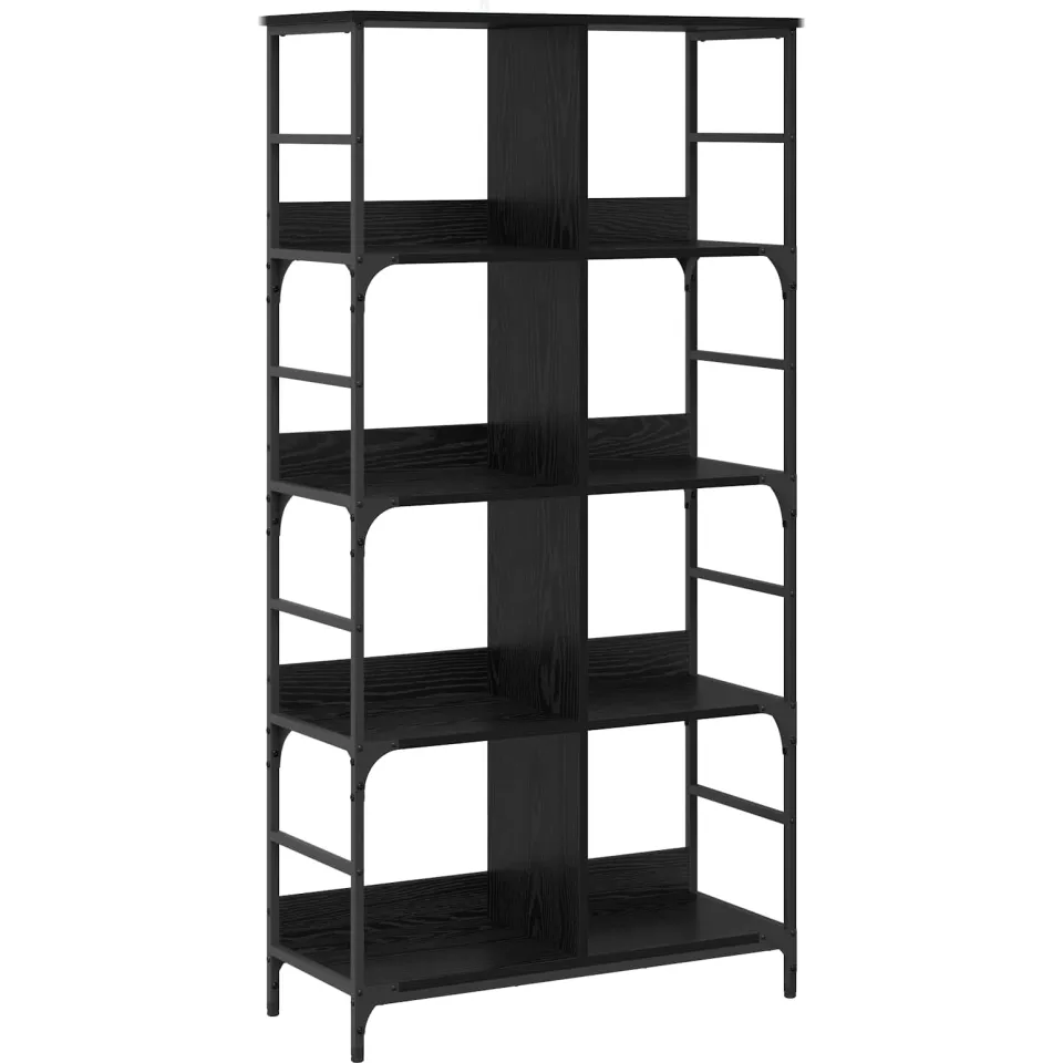 vidaXL Boekenkast 4-laags 78,5 x 33 x 153 cm metaal PB Zwart eiken