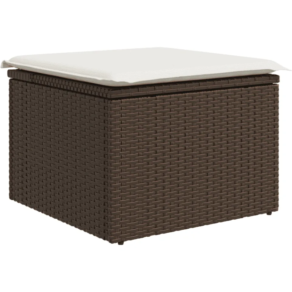vidaXL 6-delige Loungeset met kussens poly rattan bruin