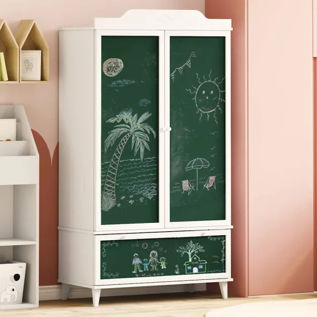 vidaXL Creatieve opslag voor kinderen ROROS Wit 90 x 45 x 165 cm, foto 2