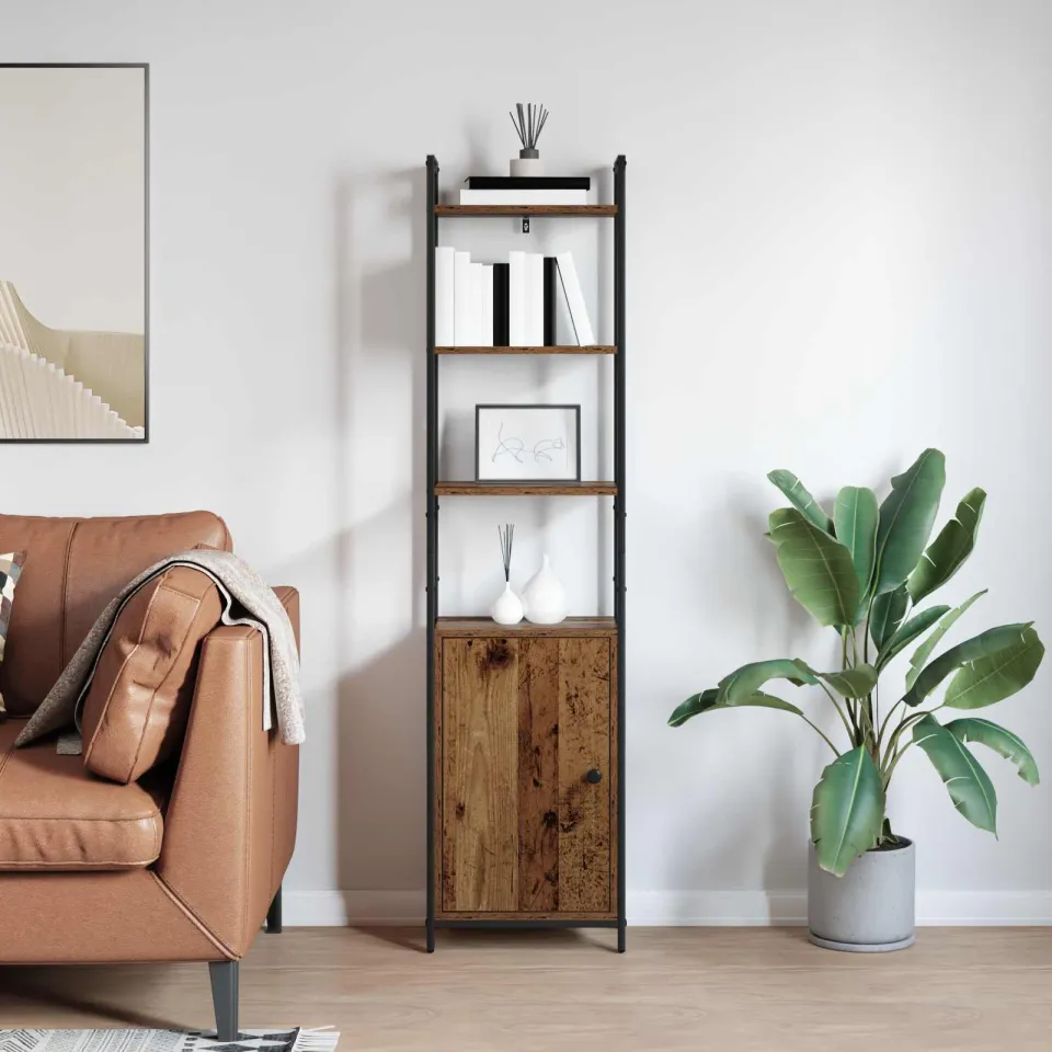 vidaXL Boekenkast 6-laags 40 x 24 x 161 cm Bewerkt hout Oud Hout bruin, foto 4