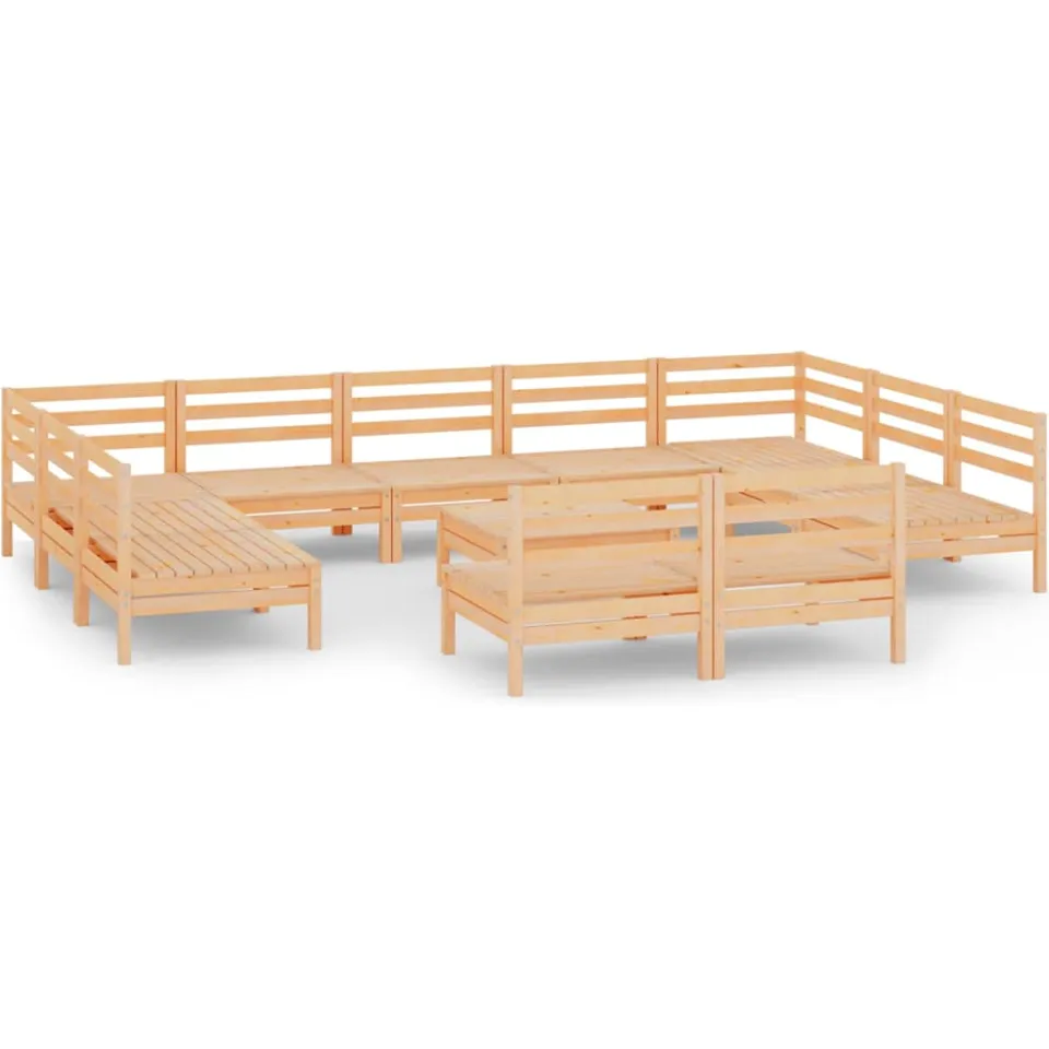 vidaXL 12-delige Loungeset massief grenenhout bruin, foto 3