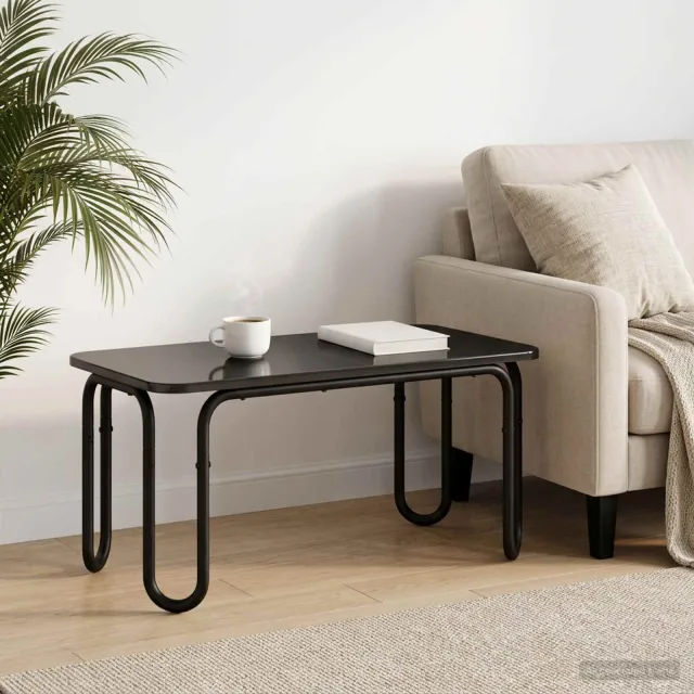 vidaXL Salontafel Zwart 79,5 x 40 x 36 cm Bewerkt hout, foto 2