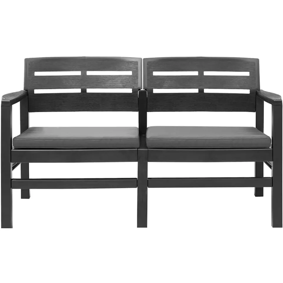 vidaXL 4-delige Loungeset kunststof antraciet, foto 2