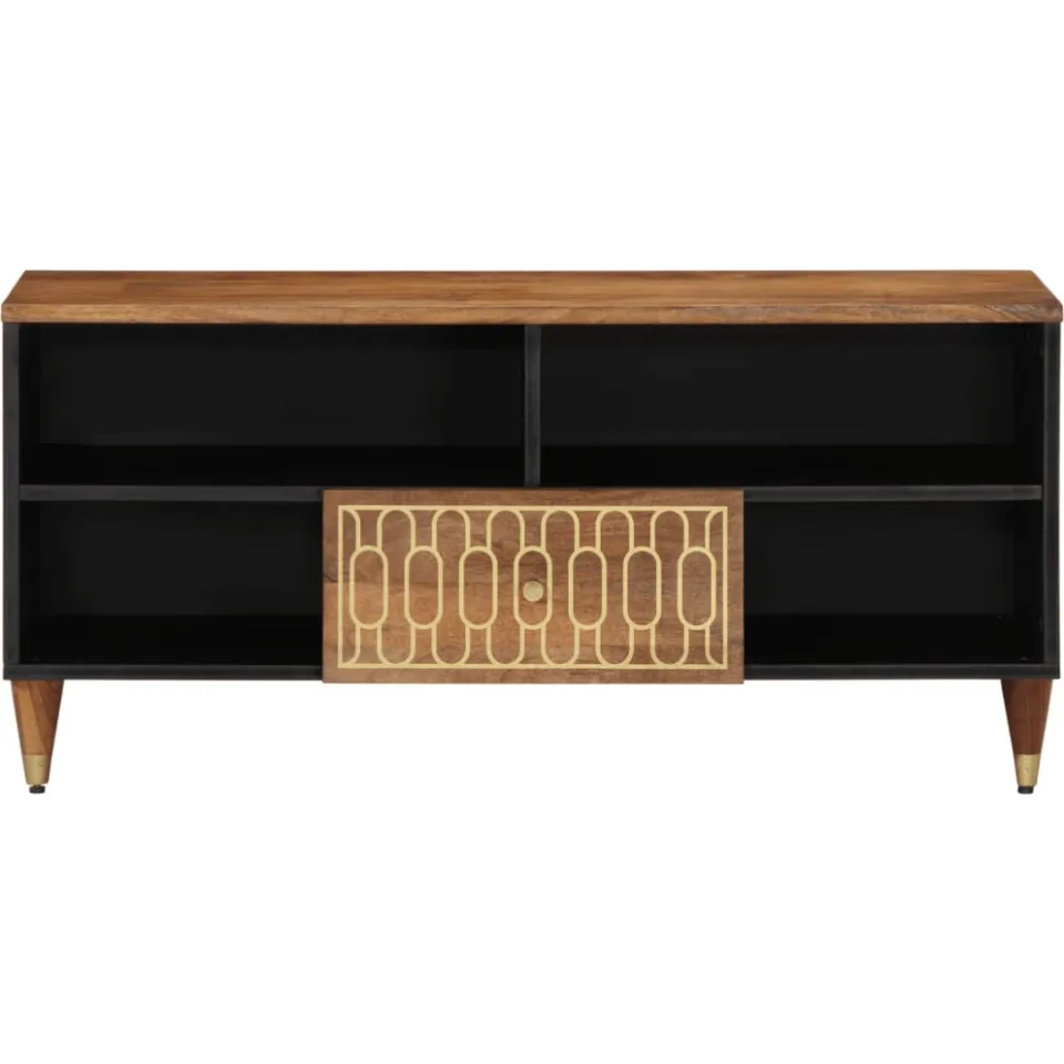 vidaXL Tv-meubel 100x33x46 cm massief mangohout bruin, foto 2