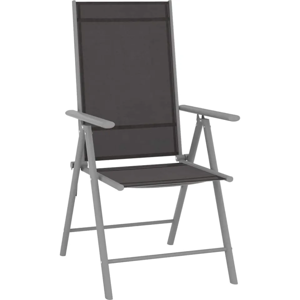 vidaXL 5-delige Tuinset aluminium en textileen zilverkleurig, foto 3