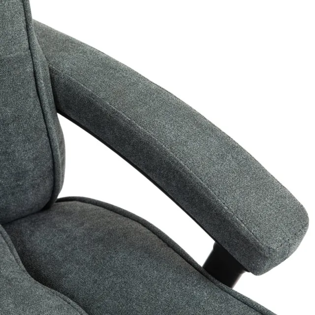 DESMIU Bureaustoel 68,5 x 79 x 117-125 cm - Hoog Model Met Verstelbare Zithoogte En Schommelfunctie - Voor Kantoor En Thuiswerkplek - Polyester Grijs