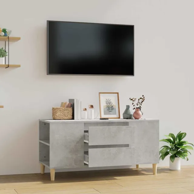 vidaXL Tv-meubel 102x44,5x50 cm bewerkt hout betongrijs grijs, foto 2