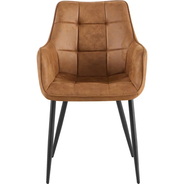 Benoa Eetkamerstoel Lucille met armleuning Cognac - eetkamerstoelen set van 2