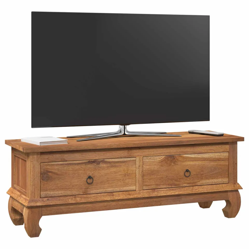 vidaXL TV-standaard 110 x 35 x 40 cm Naturel Massief Teakhout, foto 3