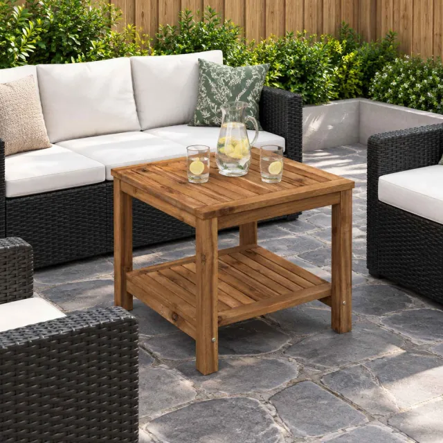 vidaXL Salontafel LAREN Naturel 48,5 x 49 x 45 cm Massief Acaciahout Bruin