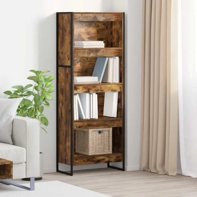 vidaXL Boekenkast 60 x 30 x 155 cm Bewerkt hout Rook Eik bruin, foto 2