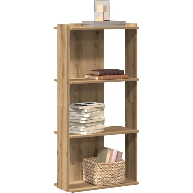 vidaXL Boekenkast 3-laags 60x30x120 cm bewerkt hout artisanaal eiken Bruin