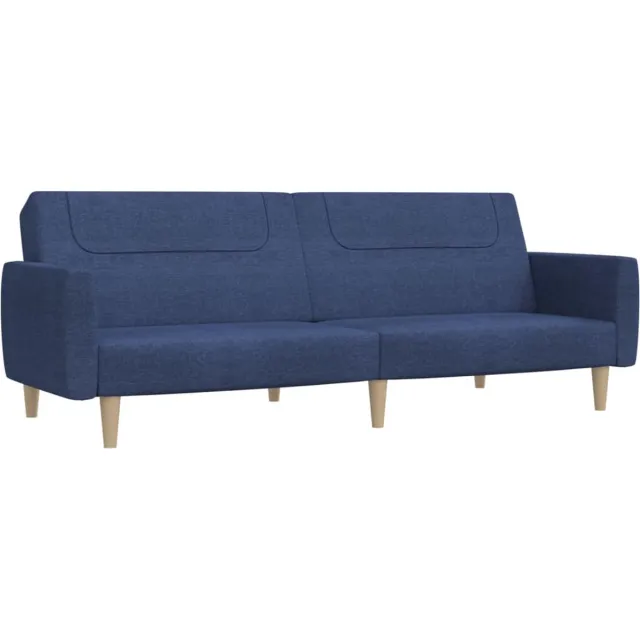 vidaXL Slaapbank - 2-zits - stof - blauw