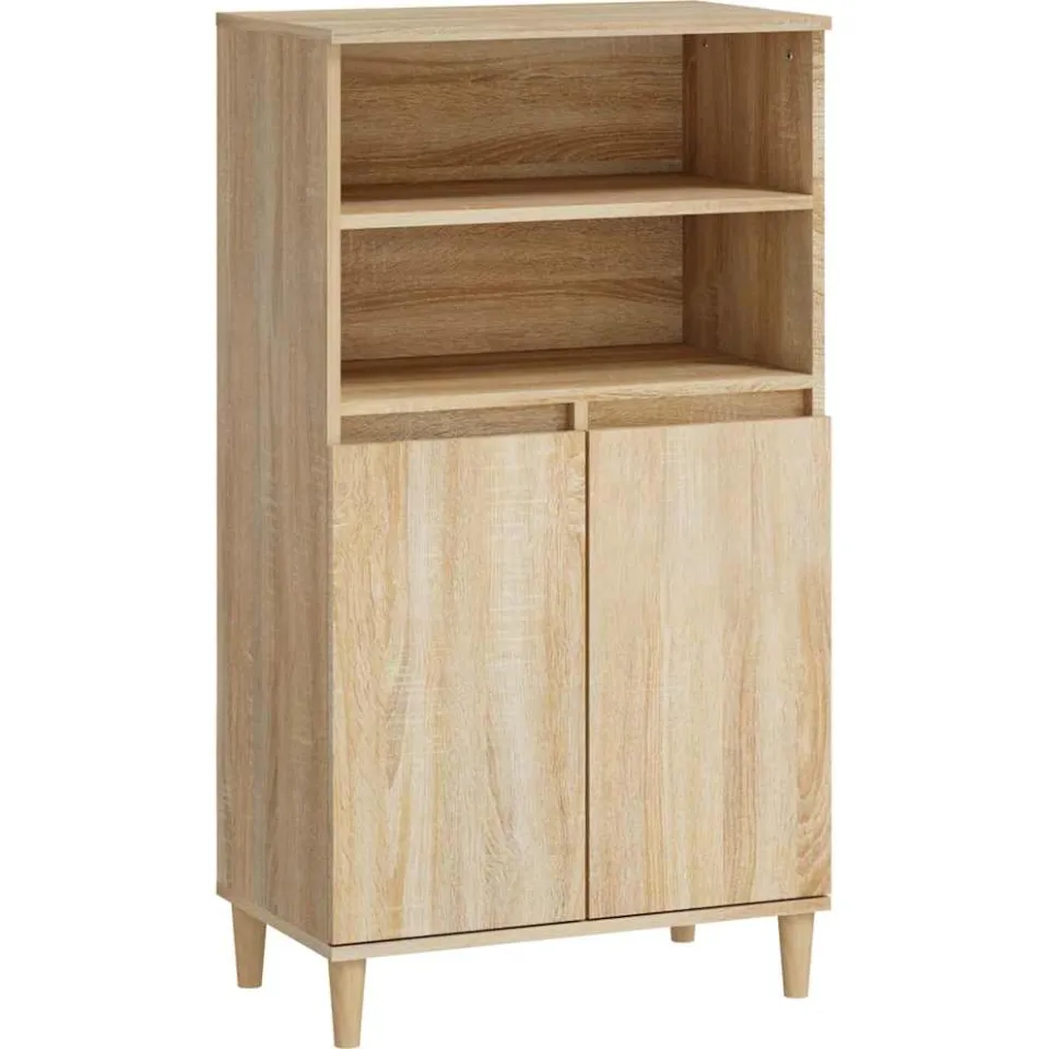 vidaXL Hoge kast Sonoma Eiken 60 x 36 x 110 cm Bewerkt hout Beige